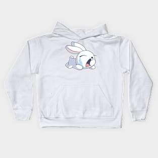 The cute bunny is crying cartoon Kids Hoodie